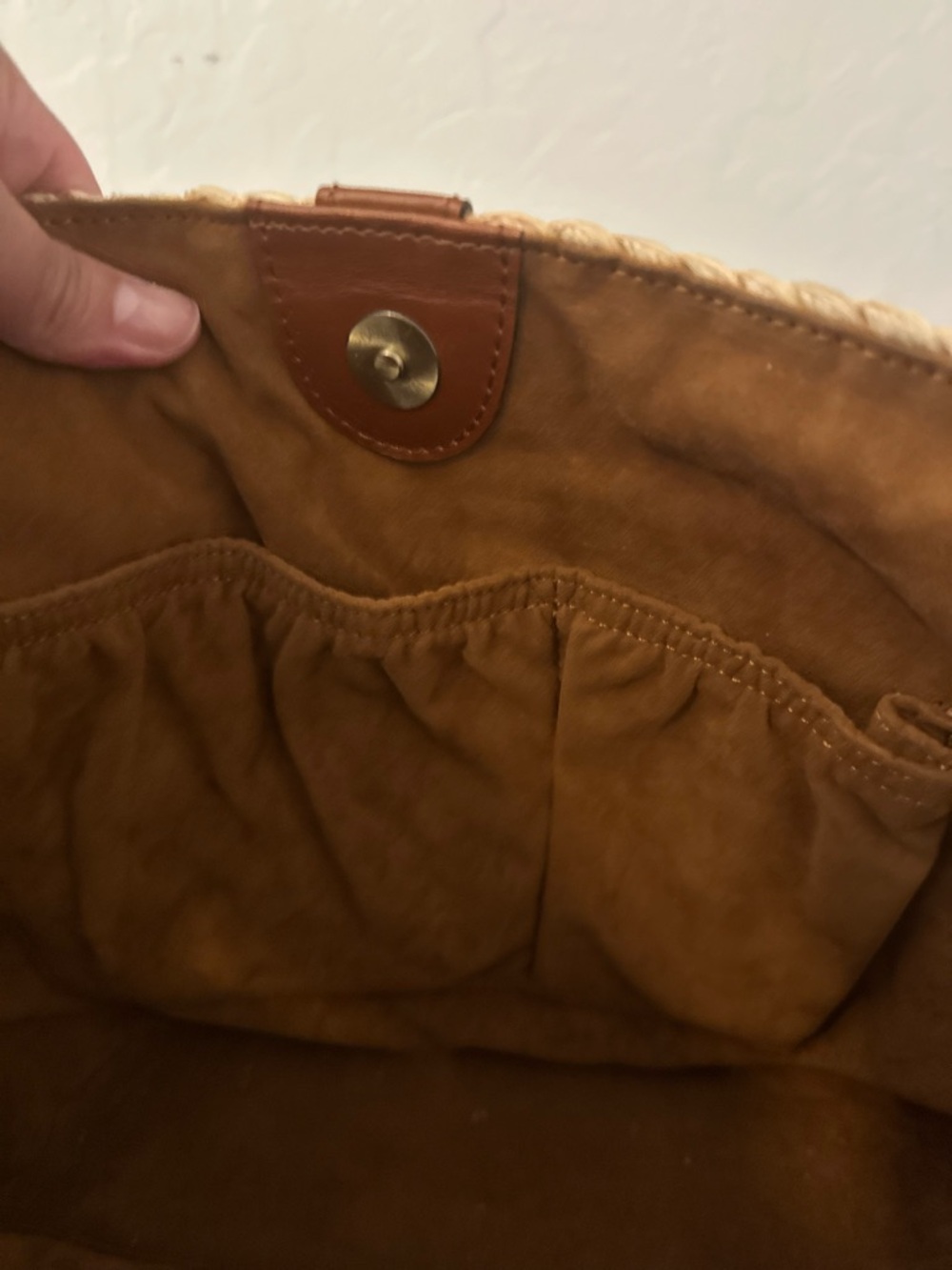 Patricia Nash Novano Tote - Specialty Woven Cornhusk & Leather Crossbody - Picture 5 of 8